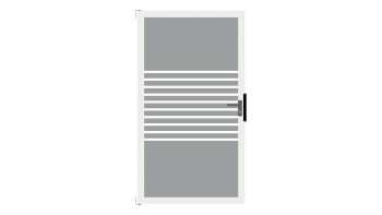 planeo Gardence Flair - Glas-Sichtschutz Tor DIN rechts Streifen mit Anthrazit-Alurahmen 100 x 180 cm