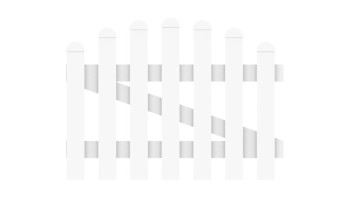 planeo Basic Vorgartentor 1-flügelig DIN-links 100 x 63 / 74 cm Oberbogen Weiss