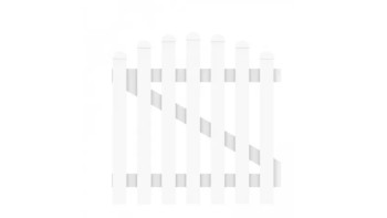 planeo Basic Vorgartentor 1-flügelig DIN-links 100 x 90 / 101 cm Oberbogen Weiss