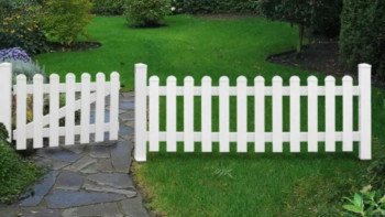 planeo Basic Vorgartentor 1-flügelig DIN-links 100 x 90 gerader Verlauf Weiss