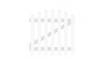 planeo Basic Vorgartentor 1-flügelig DIN-rechts 100 x 90 / 101 cm Oberbogen Weiss