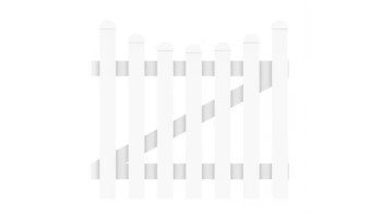 planeo Basic Vorgartentor 1-flügelig DIN-rechts 100 x 90 / 78 cm Unterbogen Weiss