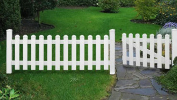 planeo Basic Vorgartentor 1-flügelig DIN-rechts 100 x 90 gerader Verlauf Weiss