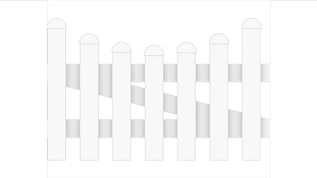 planeo Basic Vorgartentor 1-flügelig DIN-links 100 x 63 / 51 cm Unterbogen Weiss