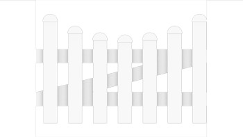 planeo Basic Vorgartentor 1-flügelig DIN-rechts 100 x 63 / 51 cm Unterbogen Weiss