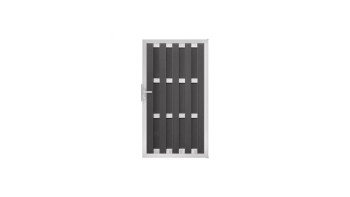 planeo Fertigzaun Tor DIN Rechts Anthrazit 100 x 180 x 4,0cm - Rahmen Silber