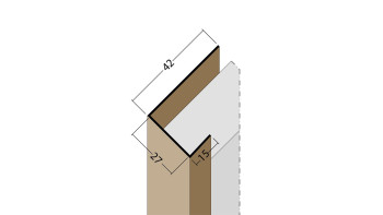planeo Protect Abschlussprofil - AP 27mm Aufnahme 2500mm Länge schwarz
