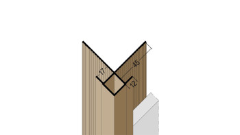 planeo Protect Außeneckprofil - KA 17mm Aufnahme 3000mm Länge braun