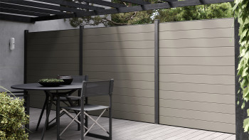 planeo Gardence BPC-Zaun - Grey Designeinsatz optional 180 x 180 cm
