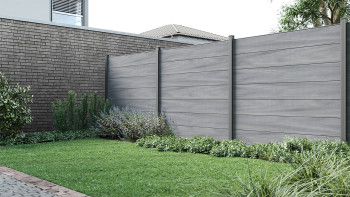planeo Gardence BPC-Zaun XL - Shady Grey co-ex Designeinsatz optional 180 x 180 cm