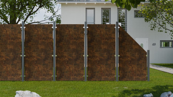 planeo Gardence Resistant - HPL-Sichtschutzzaun Hochkant Rostoptik 90 x 180cm