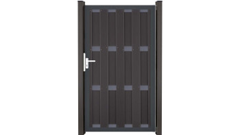planeo Fertigzaun Tor DIN Links Anthrazit 100 x 180 x 4,0cm - Rahmen Anthrazit
