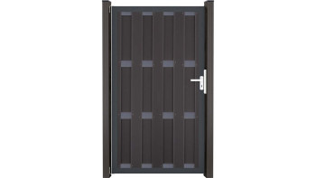 planeo Fertigzaun Tor DIN Rechts Anthrazit 100 x 180 x 4,0cm - Rahmen Anthrazit