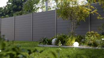 planeo Gardence Simply Small - PVC-Steckzaun Anthrazitgrau 180 x 180 cm