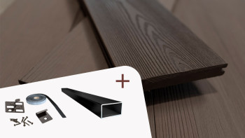 Komplett-Set planeo Elegant - Pro 3D Massivdiele Holzstruktur Mooreiche