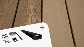 Komplett-Set planeo Elegant - Pro 3D Massivdiele Holzstruktur Sinaieiche