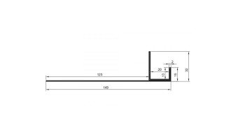 planeo Alu-Anschlussprofil - AN 21mm Aufnahme 3000mm Länge Aluminium-natur