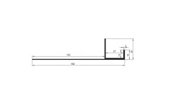 planeo Alu-Anschlussprofil  - AN 27mm Aufnahme 3000mm Länge Aluminium-natur