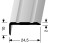 planeo Rechter Fertigwinkel gebogen 90° Silber 30 x 100 cm mit 10 mm Höhe
