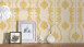 Vinyltapete gelb Retro Landhaus Barock Blumen & Natur Ornamente Château 5 934