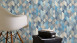Vinyltapete blau Modern Klassisch Uni Streifen Trendwall 863