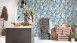 Vinyltapete blau Modern Klassisch Uni Streifen Trendwall 863