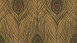 Vinyltapete Absolutely Chic Architects Paper Retro Pfauenfedern Metallic Braun Schwarz 718