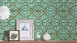 Vinyltapete grün Vintage Ornamente Bilder Versace 4 497