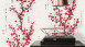 Vinyltapete rot Modern Retro Blumen & Natur Bilder Asian Fusion 692
