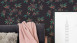 Vinyltapete schwarz Modern Retro Blumen & Natur Asian Fusion 721