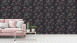 Vinyltapete schwarz Modern Retro Blumen & Natur Asian Fusion 721