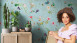 Vinyltapete The Wall Blumen & Natur Landhaus Türkis 681