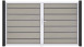 planeo Gardence Premium BPC-Tor - DIN Rechts 2-flügelig Bi-Color Sand mit Silber-Alurahmen 