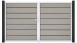 planeo Gardence Premium BPC-Tor - DIN Links 2-flügelig Bi-Color Sand mit Silber-Alurahmen 