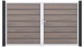 planeo Gardence Premium BPC-Tor - DIN Rechts 2-flügelig Bi-Color co-ex mit Silber-Alurahmen 