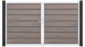 planeo Gardence Premium BPC-Tor - DIN Links 2-flügelig Bi-Color co-ex mit Silber-Alurahmen 