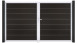 planeo Gardence Premium BPC-Tor - DIN Rechts 2-flügelig Schwarz co-ex mit Silber-Alurahmen 
