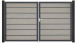 planeo Gardence Premium BPC-Tor - DIN Rechts 2-flügelig Bi-Color Sand mit Anthrazit-Alurahmen 