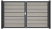 planeo Gardence Premium BPC-Tor - DIN Links 2-flügelig Bi-Color Sand mit Anthrazit-Alurahmen 