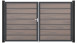 planeo Gardence Premium BPC-Tor - DIN Links 2-flügelig Bi-Color co-ex mit Anthrazit-Alurahmen 