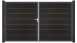 planeo Gardence Premium BPC-Tor - DIN Links 2-flügelig Schwarz co-ex mit Anthrazit-Alurahmen 