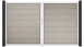 planeo Gardence Grande BPC-Tor - DIN Links 2-flügelig Bi-Color Sand mit Silber-Alurahmen 