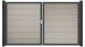 planeo Gardence Grande BPC-Tor - DIN Links 2-flügelig Bi-Color Sand mit Anthrazit-Alurahmen 