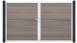 planeo Gardence BPC-Tor - DIN Links 2-flügelig Bi-Color co-ex mit Silber-Alurahmen 