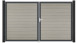 planeo Gardence BPC-Tor - DIN Links 2-flügelig Bi-Color Sand mit Anthrazit-Alurahmen 