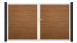 planeo Gardence PVC-Tor - DIN Rechts 2-flügelig Golden Oak mit Silber-Alurahmen 
