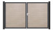 planeo Gardence Simply - PVC-Tor - DIN Rechts 2-flügelig Sheffield Oak mit Anthrazit-Alurahmen 