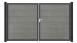 planeo Gardence PVC-Tor - DIN Rechts 2-flügelig Grey Ash Cut mit Anthrazit-Alurahmen 