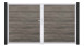 planeo Gardence PVC-Tor - DIN Links 2-flügelig Monument Oak mit Silber-Alurahmen 