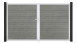 planeo Gardence PVC-Tor - DIN Links 2-flügelig Grey Ash Cut mit Silber-Alurahmen 